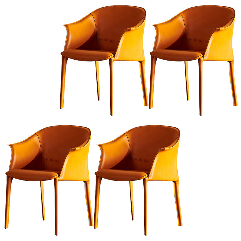 Eigentijdse stijl armstoel lederen eetkamerstoel voor thuisgebruik