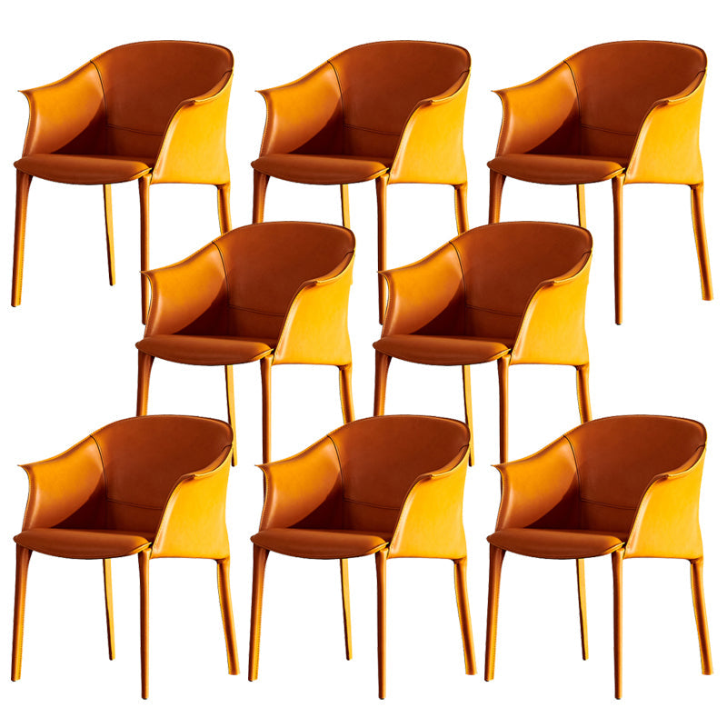 Eigentijdse stijl armstoel lederen eetkamerstoel voor thuisgebruik