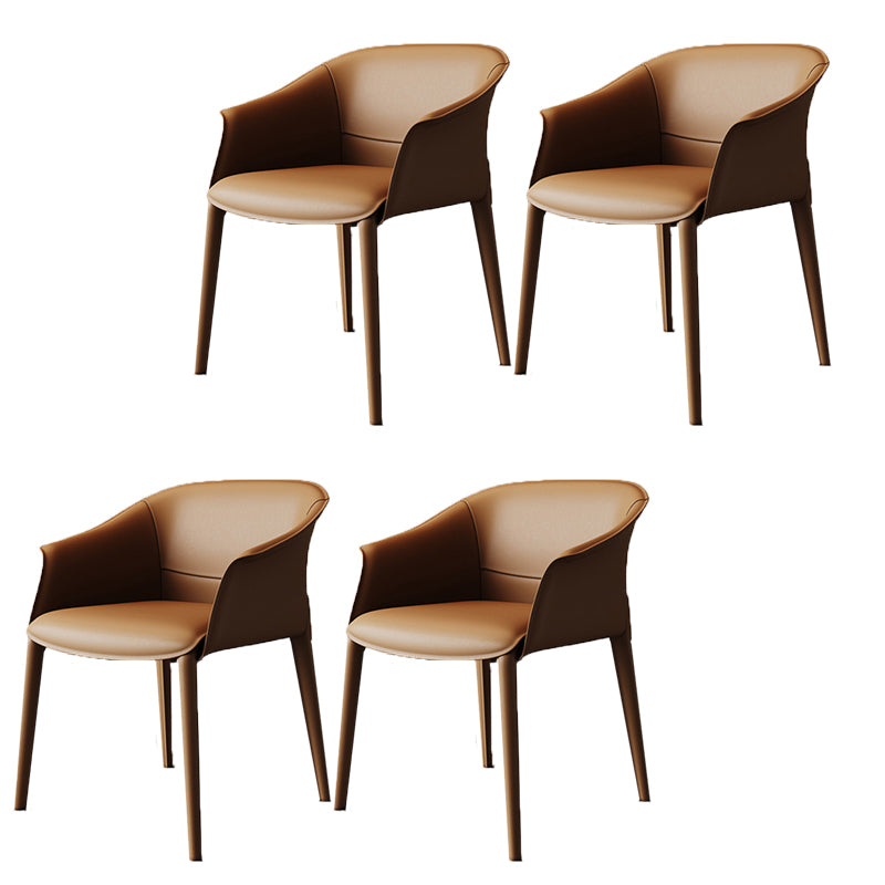 Eigentijdse stijl armstoel lederen eetkamerstoel voor thuisgebruik