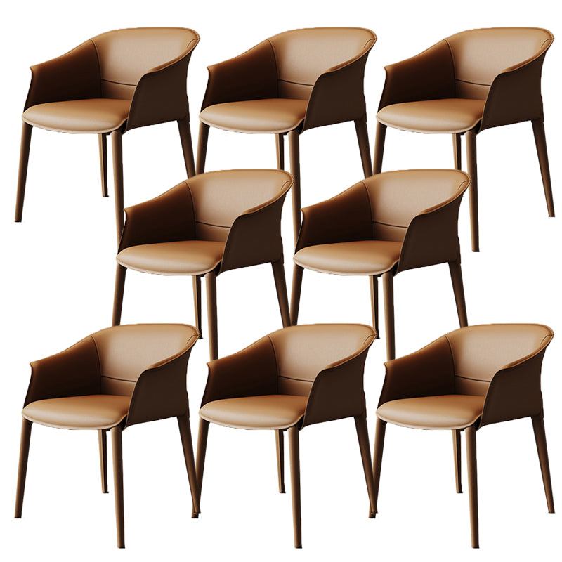 Eigentijdse stijl armstoel lederen eetkamerstoel voor thuisgebruik