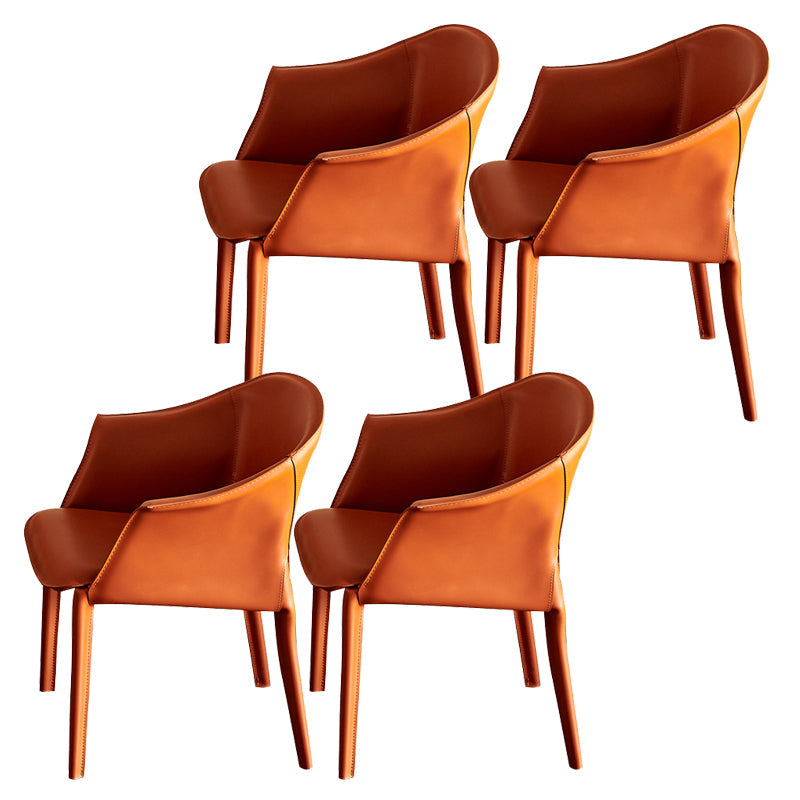 Eigentijdse stijl armstoel lederen eetkamerstoel voor thuisgebruik