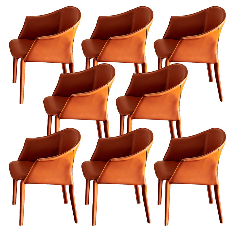 Eigentijdse stijl armstoel lederen eetkamerstoel voor thuisgebruik