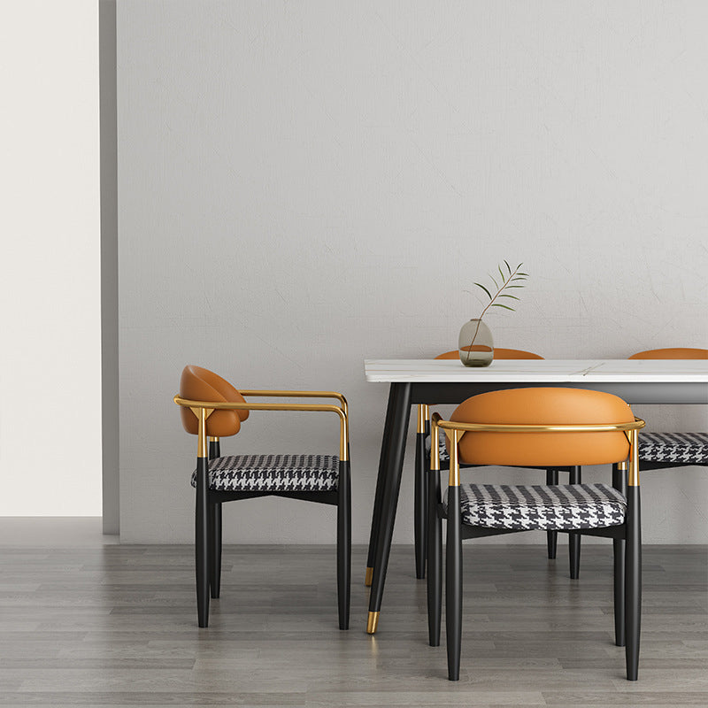 Sedia da pranzo moderno da pranzo in metallo sedia da sala da pranzo aperto