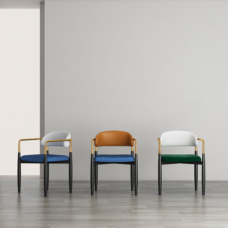 Sedia da pranzo moderno da pranzo in metallo sedia da sala da pranzo aperto