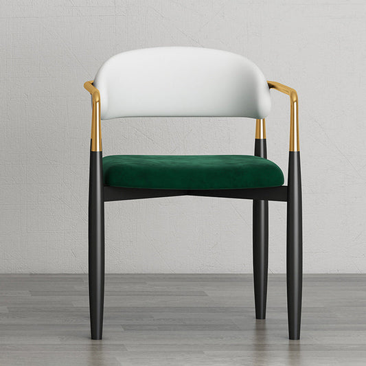 Modern Kitchen Dining Side Chair Metal Open Back Dining Arm Chair