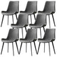 Modern Leather Side Chair Solid Back Dining Chair with Metal Base Grey 8 Piece Set Clearhalo 'Dining Chairs' 'Dining Tables & Seating' 'dining_chair' 'furn' 'furn_dining_chair' 'Furniture' 'Kitchen & Dining Furniture' 6390329
