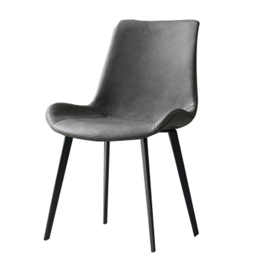 Modern Leather Side Chair Solid Back Dining Chair with Metal Base Clearhalo 'Dining Chairs' 'Dining Tables & Seating' 'dining_chair' 'furn' 'furn_dining_chair' 'Furniture' 'Kitchen & Dining Furniture' 6390336