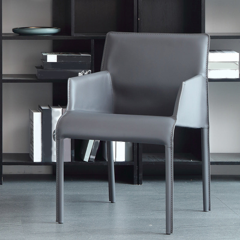 Moderne Stuhlstuhl Leder Home benutzen Esstuhl mit Metallbeinen