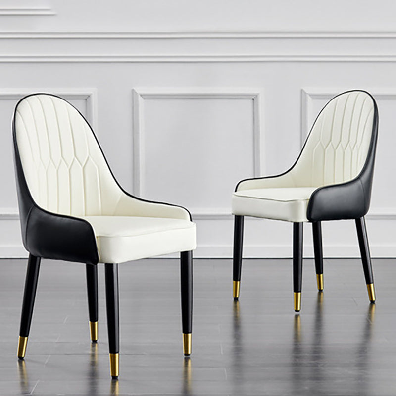 Contemporary Side Chair Upholstered Armless Faux Leather Dining Chairs Clearhalo 'Dining Chairs' 'Dining Tables & Seating' 'dining_chair' 'furn' 'furn_dining_chair' 'Furniture' 'Kitchen & Dining Furniture' 6390372