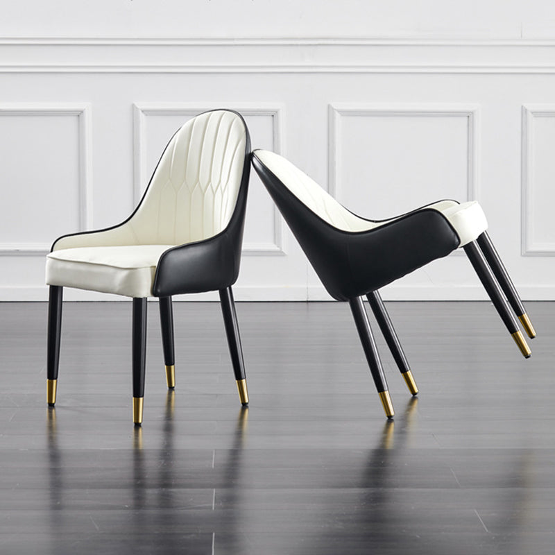 Contemporary Side Chair Upholstered Armless Faux Leather Dining Chairs Clearhalo 'Dining Chairs' 'Dining Tables & Seating' 'dining_chair' 'furn' 'furn_dining_chair' 'Furniture' 'Kitchen & Dining Furniture' 6390374