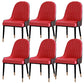 Contemporary Side Chair Upholstered Armless Faux Leather Dining Chairs Red 6 Piece Set Clearhalo 'Dining Chairs' 'Dining Tables & Seating' 'dining_chair' 'furn' 'furn_dining_chair' 'Furniture' 'Kitchen & Dining Furniture' 6390381