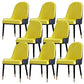 Contemporary Side Chair Upholstered Armless Faux Leather Dining Chairs Yellow 8 Piece Set Clearhalo 'Dining Chairs' 'Dining Tables & Seating' 'dining_chair' 'furn' 'furn_dining_chair' 'Furniture' 'Kitchen & Dining Furniture' 6390399
