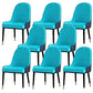 Contemporary Side Chair Upholstered Armless Faux Leather Dining Chairs Blue 8 Piece Set Clearhalo 'Dining Chairs' 'Dining Tables & Seating' 'dining_chair' 'furn' 'furn_dining_chair' 'Furniture' 'Kitchen & Dining Furniture' 6390403