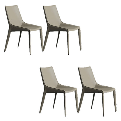 Chaise de style moderne en cuir en cuir chaise latéral avec base en métal