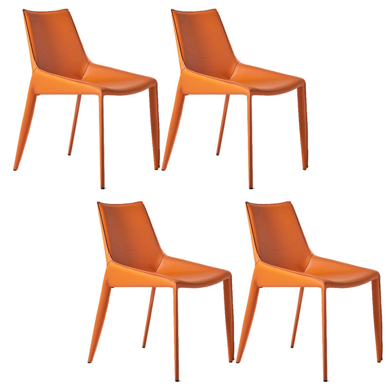 Chaise de style moderne en cuir en cuir chaise latéral avec base en métal