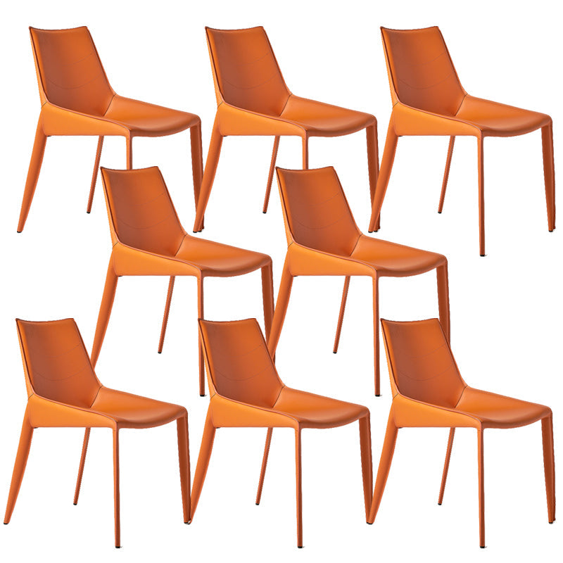 Chaise de style moderne en cuir en cuir chaise latéral avec base en métal