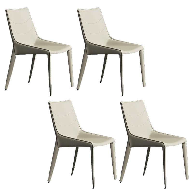 Chaise de style moderne en cuir en cuir chaise latéral avec base en métal