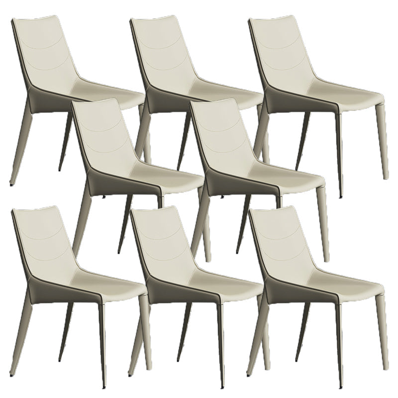 Chaise de style moderne en cuir en cuir chaise latéral avec base en métal