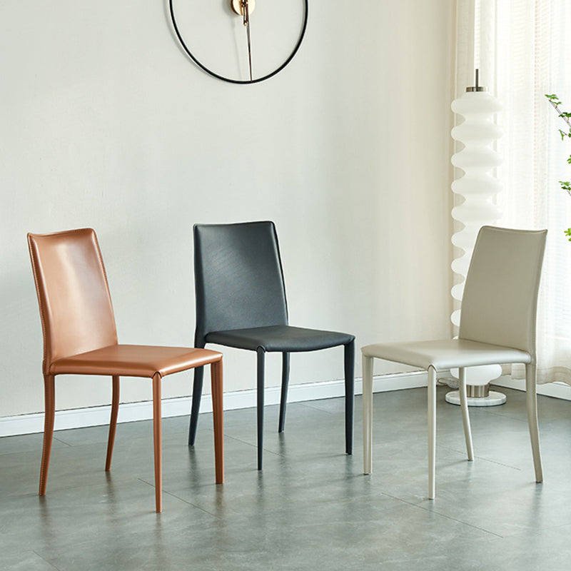 Silla de cuero moderna sólida sólida para comedor para comedor