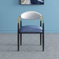 Glam -arm stoel metalen benen open achterste eetkamerstoel voor thuisgebruik