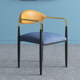 Glam -arm stoel metalen benen open achterste eetkamerstoel voor thuisgebruik