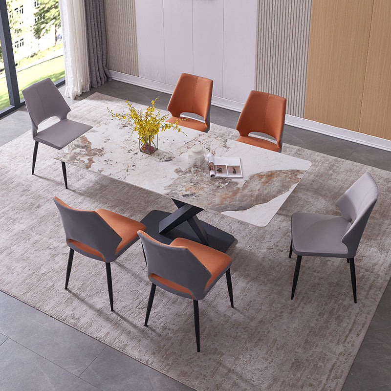 ウィングバックアームレスチェアコンテンポラリーキッチンダイニングサイドチェア