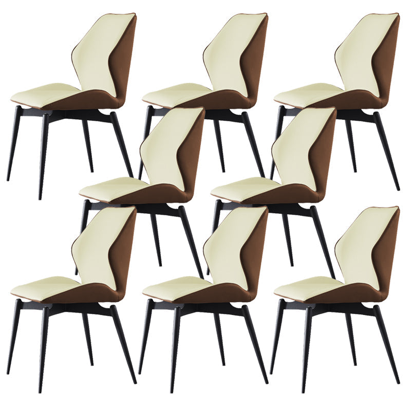 Heimspeisesaal Stuhl Faux Leder Side Wingback Armless Stuhl