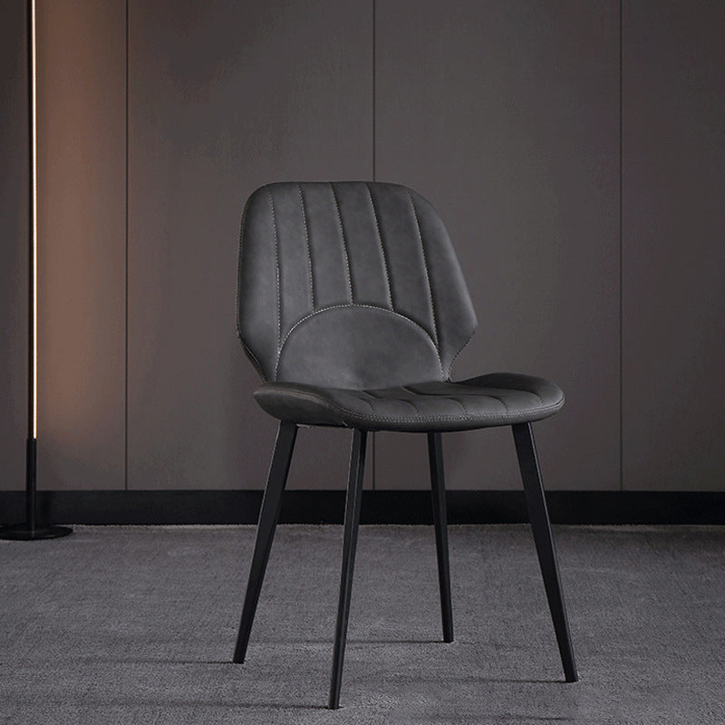 Chaise latéral de salle à manger industrielle chaise à manger en cuir pu