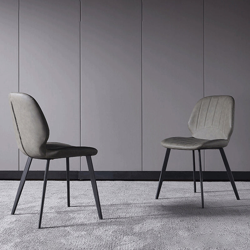 Chaise latéral de salle à manger industrielle chaise à manger en cuir pu