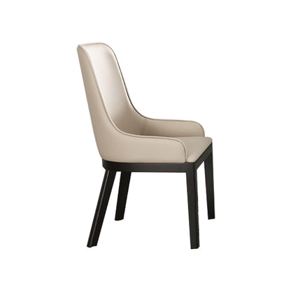 Moderne stijl faux lederen stoelen arm zijstoelen met houten benen voor thuisgebruik