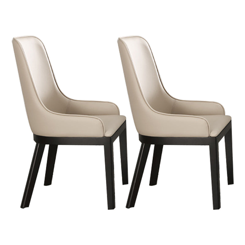 Moderne stijl faux lederen stoelen arm zijstoelen met houten benen voor thuisgebruik