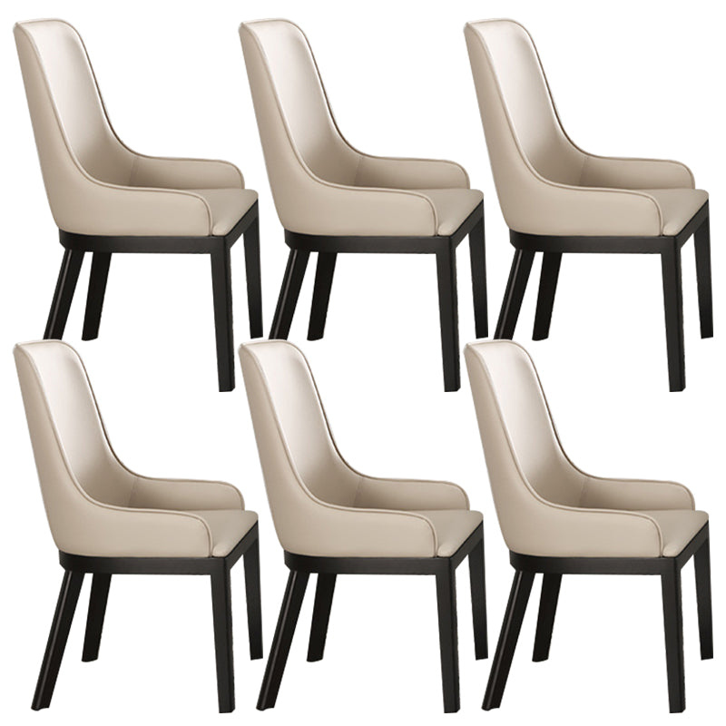 Moderne stijl faux lederen stoelen arm zijstoelen met houten benen voor thuisgebruik