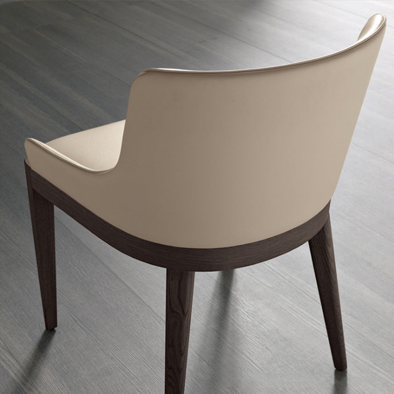 Moderne stijl faux lederen stoelen arm zijstoelen met houten benen voor thuisgebruik