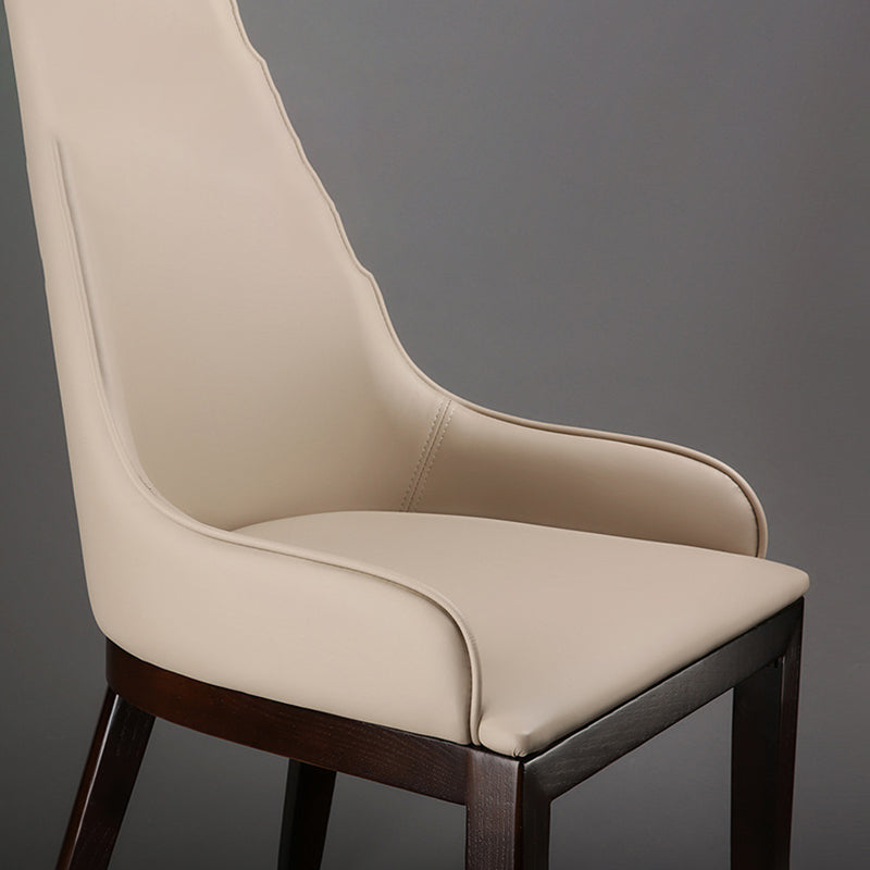 Moderne stijl faux lederen stoelen arm zijstoelen met houten benen voor thuisgebruik