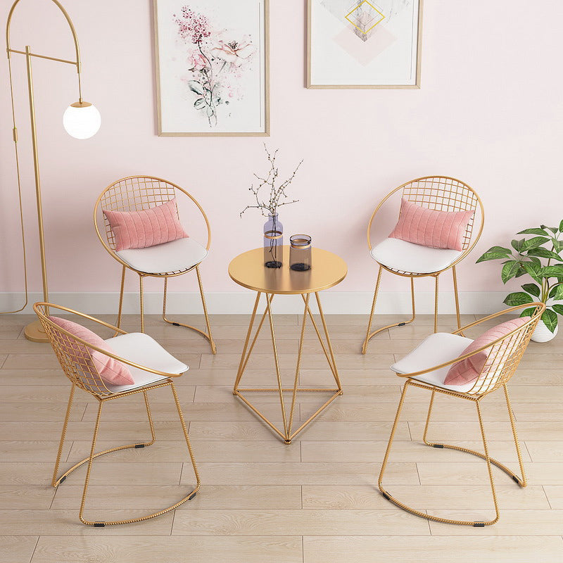 Sillas de comedor de comedor de cocina de metal sillas de comedor tapizadas contemporáneas