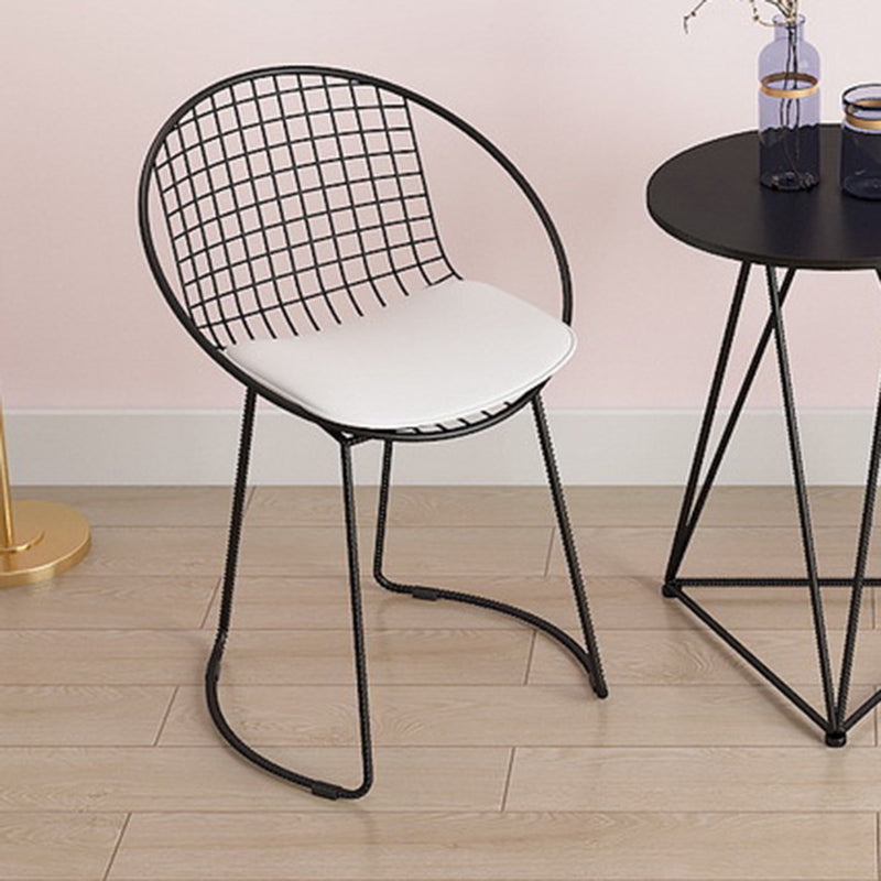 Sillas de comedor de comedor de cocina de metal sillas de comedor tapizadas contemporáneas