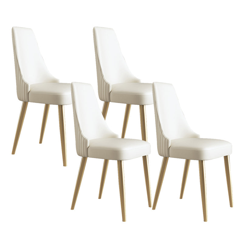 Glam Style Faux Leather Chair Armless Side Chairs with Metal Legs 4 Piece Set Clearhalo 'Dining Chairs' 'Dining Tables & Seating' 'dining_chair' 'furn' 'furn_dining_chair' 'Furniture' 'Kitchen & Dining Furniture' 6390797