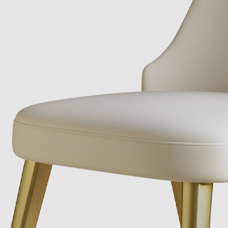 Glam Style Faux Leather Chair Armless Side Chairs with Metal Legs Clearhalo 'Dining Chairs' 'Dining Tables & Seating' 'dining_chair' 'furn' 'furn_dining_chair' 'Furniture' 'Kitchen & Dining Furniture' 6390805