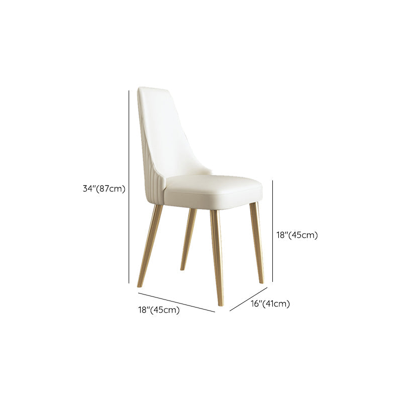 Glam Style Faux Leather Chair Armless Side Chairs with Metal Legs Clearhalo 'Dining Chairs' 'Dining Tables & Seating' 'dining_chair' 'furn' 'furn_dining_chair' 'Furniture' 'Kitchen & Dining Furniture' 6390808