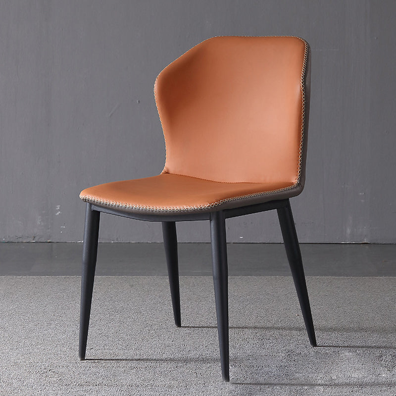 Contemporary Wingback Side Chairs Armless Side Chairs with Metal Legs