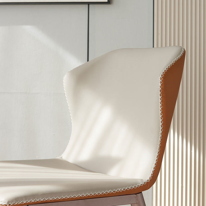 Contemporary Wingback Side Chairs Armless Side Chairs with Metal Legs