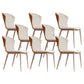 Contemporary Wingback Side Chairs Armless Side Chairs with Metal Legs