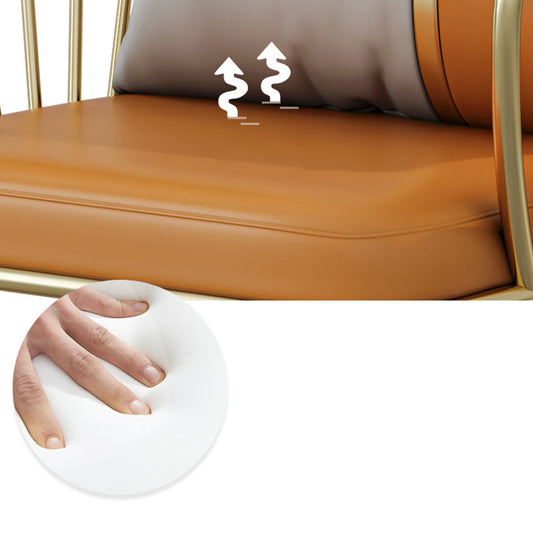 グラム布張りのダイニングチェアウィンザーバックアームチェアのオレンジ