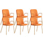 Glam Style Faux Leather Chair Arm Side Chairs with Metal Legs for Home Use Orange 6 Piece Set Clearhalo 'Dining Chairs' 'Dining Tables & Seating' 'dining_chair' 'furn' 'furn_dining_chair' 'Furniture' 'Kitchen & Dining Furniture' 6390865