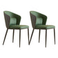 Contemporary Style Chair Armless Side Chairs with Metal Legs Blackish Green 2 Piece Set Clearhalo 'Dining Chairs' 'Dining Tables & Seating' 'dining_chair' 'furn' 'furn_dining_chair' 'Furniture' 'Kitchen & Dining Furniture' 6390869