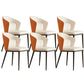 Contemporary Style Chair Armless Side Chairs with Metal Legs Off-White 6 Piece Set Clearhalo 'Dining Chairs' 'Dining Tables & Seating' 'dining_chair' 'furn' 'furn_dining_chair' 'Furniture' 'Kitchen & Dining Furniture' 6390881