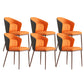 Contemporary Style Chair Armless Side Chairs with Metal Legs Orange 6 Piece Set Clearhalo 'Dining Chairs' 'Dining Tables & Seating' 'dining_chair' 'furn' 'furn_dining_chair' 'Furniture' 'Kitchen & Dining Furniture' 6390888