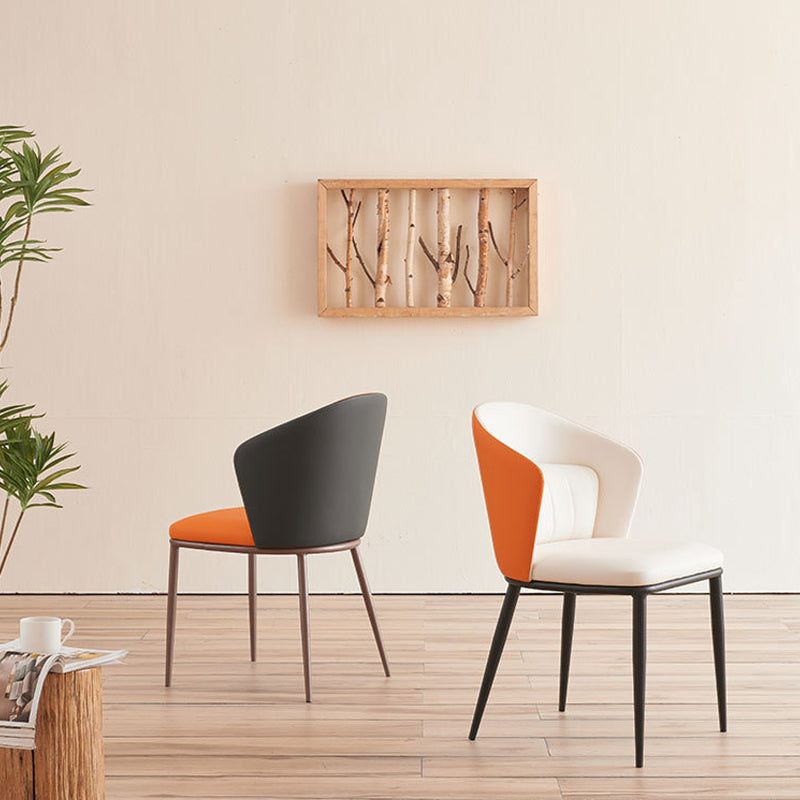 Contemporary Style Chair Armless Side Chairs with Metal Legs Clearhalo 'Dining Chairs' 'Dining Tables & Seating' 'dining_chair' 'furn' 'furn_dining_chair' 'Furniture' 'Kitchen & Dining Furniture' 6390891