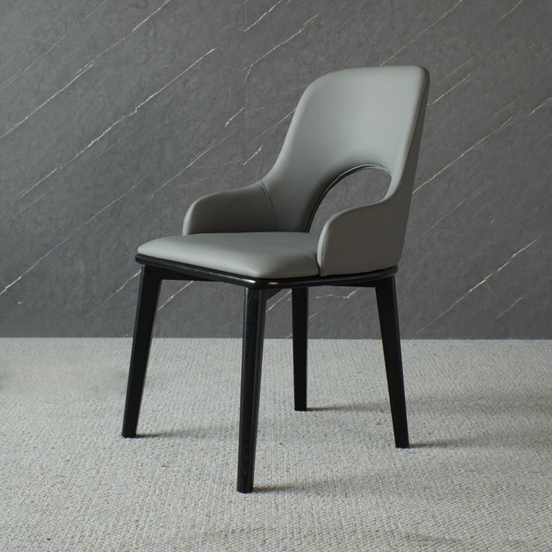 Eigentijdse open achterste eetstoelen armloze zijstoelen met houten benen voor keuken