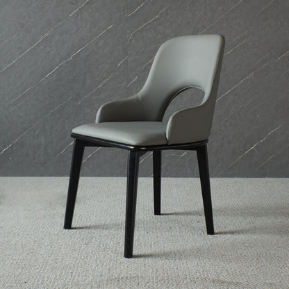 Eigentijdse open achterste eetstoelen armloze zijstoelen met houten benen voor keuken